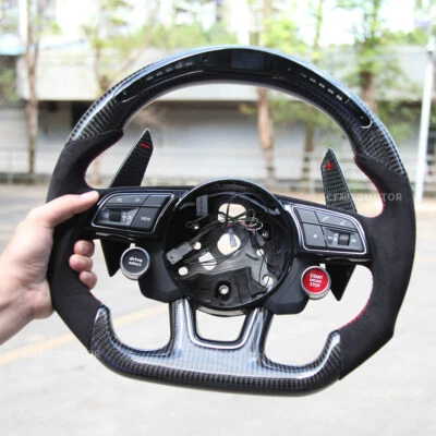 Volante Acantara de fibra de carbono para Audi RS3 RS4 RS5 S3 S4 S5 A4 2017-2021 Foto 1 de 4