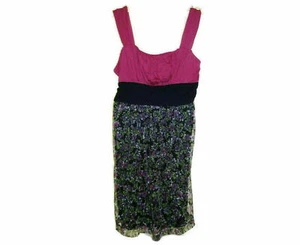Girls Size 16 Dress HYPE Black Pink Floral Lace - Picture 1 of 6