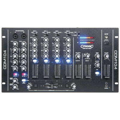 Citronic CDM10:4 MK5 4 Channel USB Mixer 19" Rackmount USB DJ MIxer - Image 1 of 2
