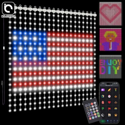 400LED Smart занавески струнных инструментов света фея стены фон 4 июля декор приложение RGB - Изображение 1 из 4