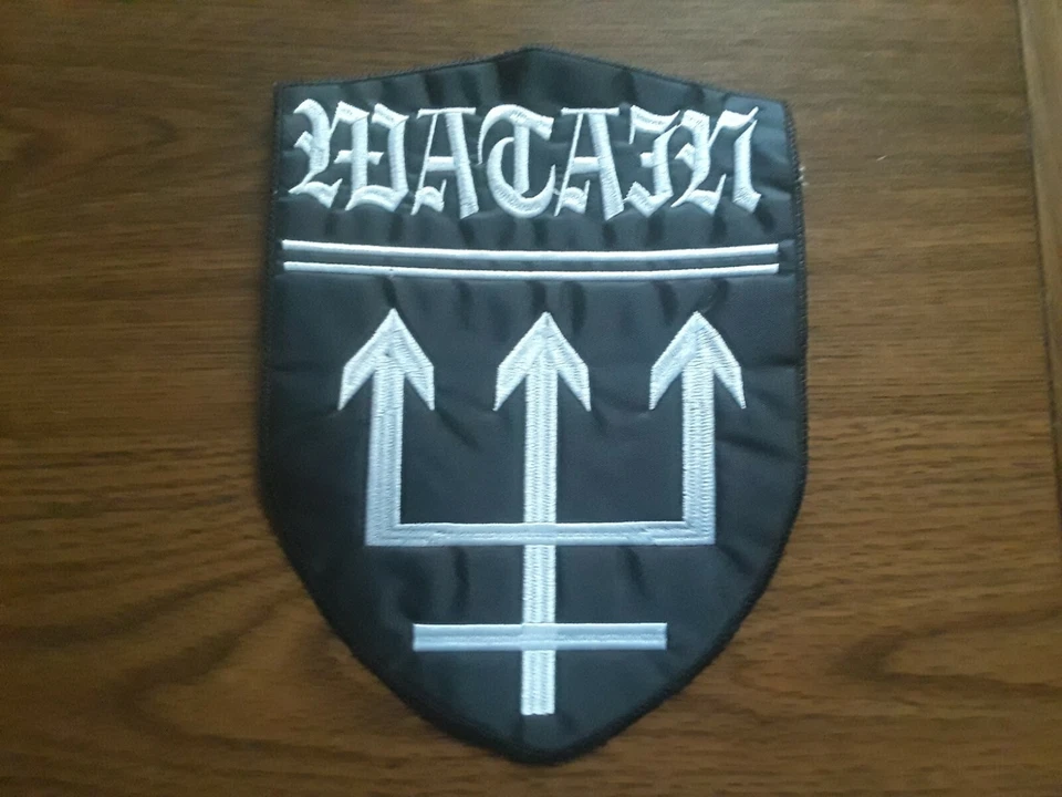 WATAIN + LOGO,SEW ON WHITE EMBROIDERED LARGE BACK PATCH - Image 1 of 1