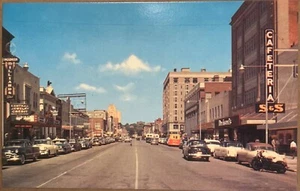 Postal de motocicleta Macon Georgia Cherry Street c1950 - Imagen 1 de 7