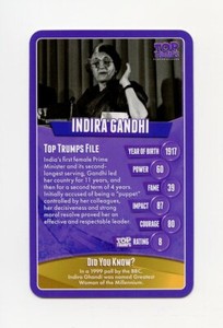 #TN11313 INDIRA GANDHI Oddball England Game Card