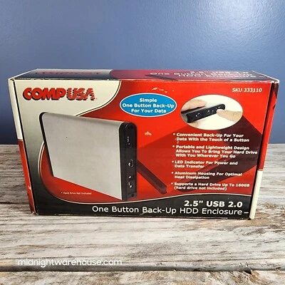 USB 2.5" IDE Hard Drive External Enclosure HDD Case Durable Aluminum - Image 1 of 4