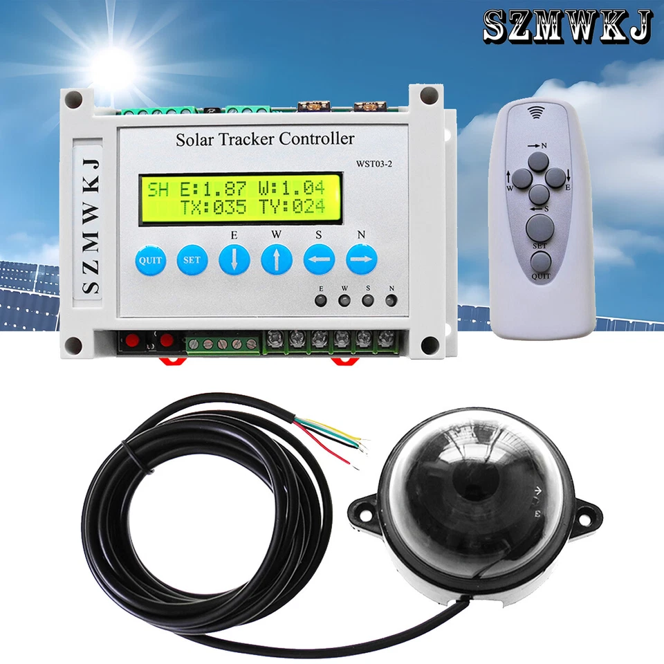 Dual Axis Solar Panel Tracking Elektronischer Solar Tracker Controller mit IR Fernbedienung - Bild 1 von 4
