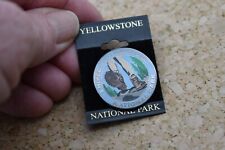 I HIKED YELLOWSTONE NATIONAL PARK LAPEL PIN NEW ON CARDBD. VINTAGE APPX. 1 1/4"