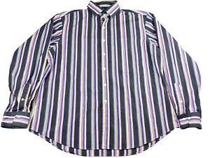 Polo Ralph Lauren Mens Size XL Multicolor Stripe Regent Custom Fit Cotton Shirt