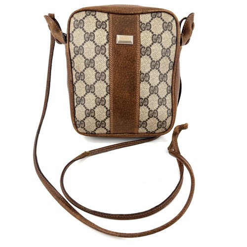 *RARA*Vintage Gucci borsa a tracolla GG PVC pelle autentica dal Giappone