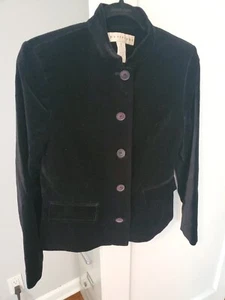 Apostrophe 8 Black Cotton Velvet Short LS Jacket Fully Lined Sz 8 - Picture 1 of 4