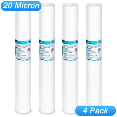 4 Pack 20 Micron 20"x2.5" Big Blue Sediment Water Filter Replacement Whole House - Image 1 of 4
