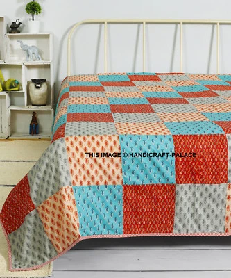 Algodón Indio Tamaño Queen Manta Suave Ropa de Cama Decoración Colcha Patchwork - Imagen 1 de 3