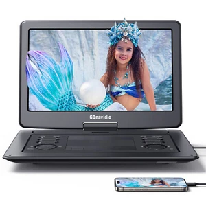 19" Portable DVD Player with 16" Swivel Screen Sync TV 6 Hours Battery HDMI USB - Picture 1 of 13