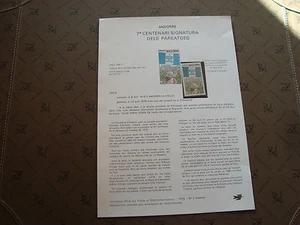 ANDORRE (francais) - document 1978 (timbre yt n° 268) stamp andorra - Picture 1 of 1