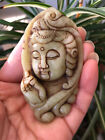 Natural old jade pure hand-carved jade Guanyin pendant