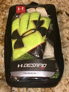 UNDER ARMOUR Desafio Pro Hi Viz Yellow Black GK Goalkeeper Gloves Mens Womens 12 - Picture 1 of 5