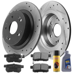 Rotores de freno traseros y pastillas de cerámica para Acura TSX 11-14 Honda Accord 11-17 - Imagen 1 de 5