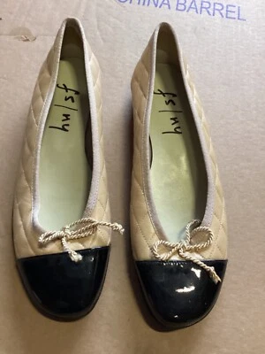 Zapatos planos de ballet acolchados con lazo punta redonda FS/NY para mujer beige talla 5,5 Foto 1 de 4