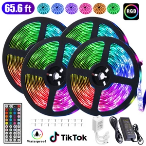 65ft 2835 RGB led light Strip Led Tape Lights Color Changing for room waterproof - Picture 1 of 16