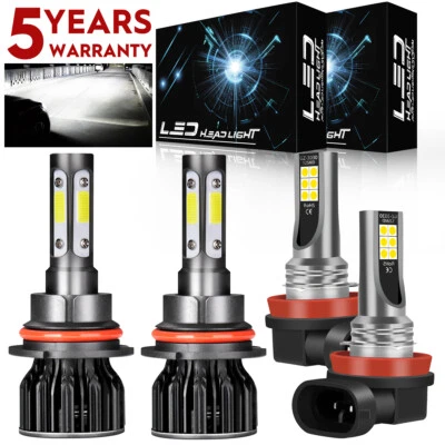 For Nissan Frontier 2005-2018 - 4PC 6000K LED Headlight Hi-Low + Fog Light Bulbs - Image 1 of 4