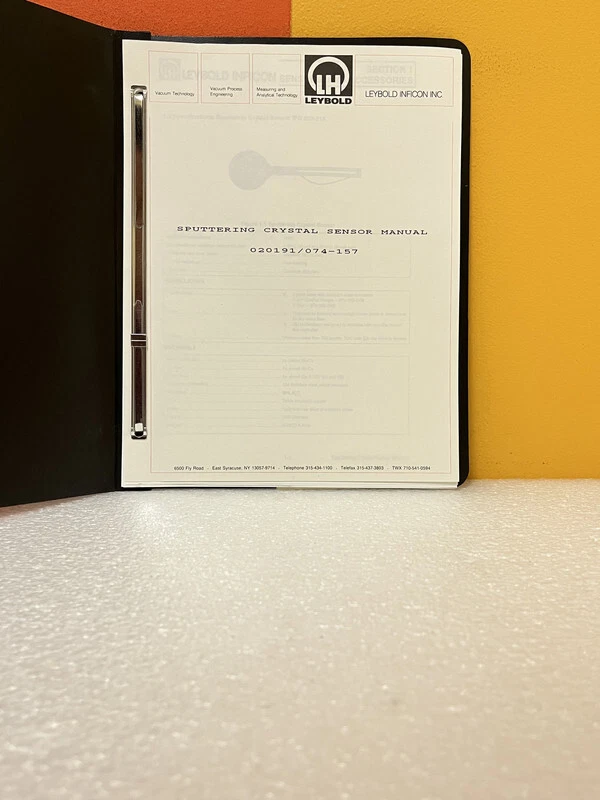 LeyBold 020191/ 074-157 Sputtering Crystal Sensor Manual - Image 1 of 2