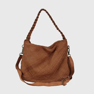 Handtasche Echt Leder Damen Vintage Geflochtene Italienische Gewashene Italien - Bild 1 von 12