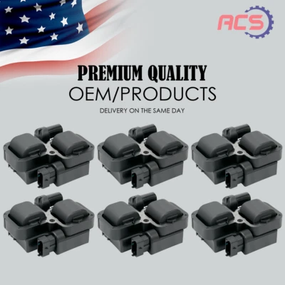 Juego de 6 bobinas de encendido en enchufe OEM para Mercedes-Benz S350 C CLK ML Clase UF359 Foto 1 de 4