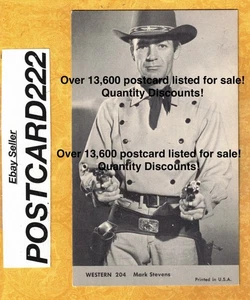 X WESTERN 204 MARK STEVENS 1950s era arcade postcard COWBOY & GUNS - Picture 1 of 1