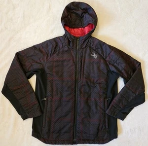 Spyder Men's Large Black/Red Full Zip Hooded Soft Shell Jacket - Picture 1 of 18