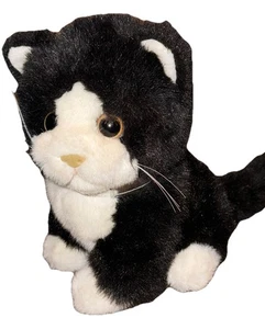 De colección Polar Puff 24 K Esmoquin Gato Peluche Billie Negro Blanco 11” Realista 1994 - Imagen 1 de 9
