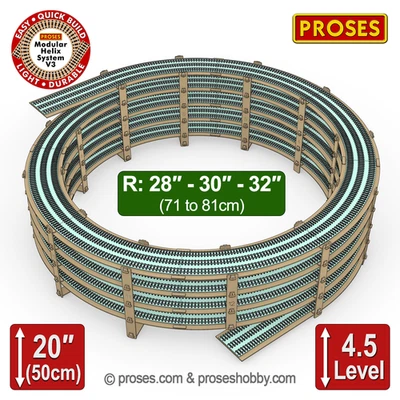 30" Radius Helix For 28" - 30" - 32" Tracks (Best for HO scale) for Model Trains - Image 1 of 4