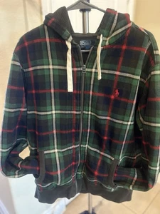 Polo Ralph Lauren Hombre Grande Tartán Acolchado Chaqueta Térmica Con Capucha Cremallera Completa - Imagen 1 de 8