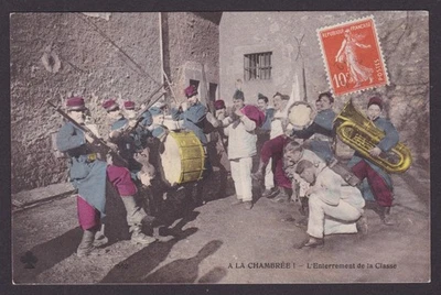 FRANCE 1912, Postcard, "A LA CHAMBRÉE ! The Class Funeral", Posted - Image 1 of 2