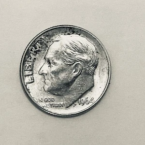 1964 ROOSEVELT DIME- DIE DEFECT LETTERS/NO MINT MARK - Picture 1 of 5
