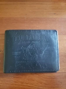 True Religion RFID Bifold Black Genuine Leather Wallet - Picture 1 of 14