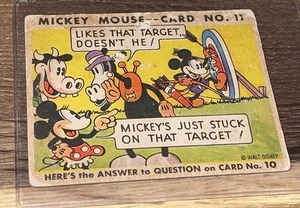 1935 MICKEY MOUSE Kaugummi Karte #11 Kaugummi Karte Typ 2 frühe Disney Karte RAR!!! - Bild 1 von 2