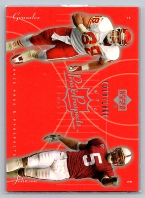 2003 Pros & Prospects  Tony Gonzalez w/ Teyo Johnson 157 #/1800 - Image 1 of 2