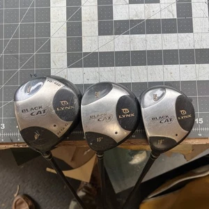 Lynx Black Cat i Beta Ti 1-3-5 Wood Set Graphite Regular Flex LH 9* 15* 18* Golf - Picture 1 of 9