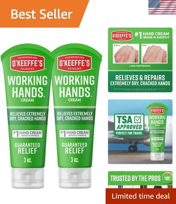 O'Keeffe's Working Hands - Crema de manos sin perfume paquete de 2, tubos de 3 oz para reparaciones Foto 1 de 4