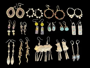 15 Pair FANTASTIC ARTISAN/DESIGNER Earring Lot - Picture 1 of 6