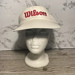 Vintage Wilson Sporting Goods Visor Hat White Tennis Golf Adjustable - Picture 1 of 7