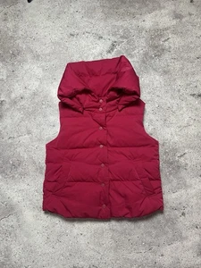 Pleats Please Issey Miyake Women’s Down Puffer Vest Size 5 Red Hooded Japan Pink - Picture 1 of 24