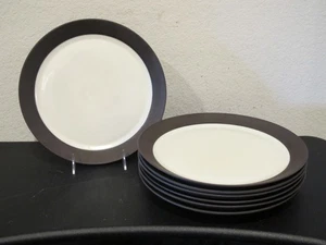 (7) Dansk Flamestone Smooth Brown Dinner Plates 10 7/8" - Picture 1 of 5