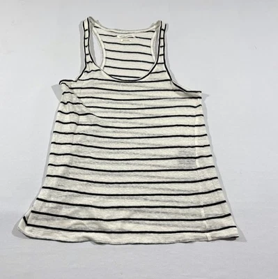 Isabel Marant Etoile Womens White Stripe Linen Blend Minimalist Tank Top Sz S - Image 1 of 4
