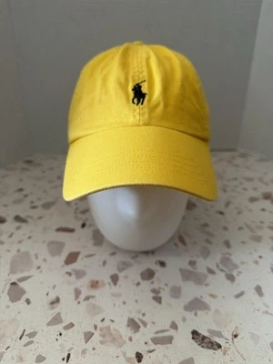 Boné polo Ralph Lauren alça traseira amarelo ajustável logotipo pônei tamanho SO - Imagem 1 de 4