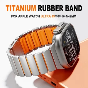 Titanium Rubber Band for Apple Watch Ultra3 2 49/46mm 11 10 98765 Magnetic Strap - Picture 1 of 30