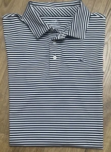 Vineyard Vines Shirt Boys Golf Performance Sankaty Polo Blue Striped Size XL - Picture 1 of 6