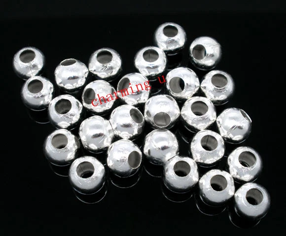 25pz  perline metallo spacer separatori  8mm colore argento bijoux - Immagine 1 di 1