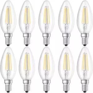 Osram 10 x LED Base Classic Lampe B40 4W = 40W 470 lm, E14 Klar 2700 K - Bild 1 von 2