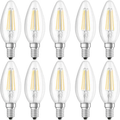 Osram 10 x LED Base Classic Lampe B40 4W = 40W 470 lm, E14 Klar 2700 K - Bild 1 von 2