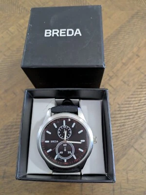 Large Dial BREDA Men's Watch Black Dial Black Silicone Band. - Image 1 of 2